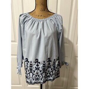 Time & Tru Embroidered Blouse L